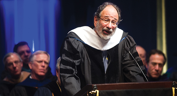 Keynote speaker Alvin E. Roth addresses the audience at Pitt's Honors Convocation.