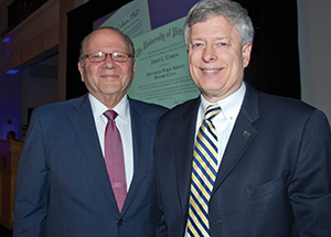 Jared L. Cohen (left) with Chancellor Nordenberg