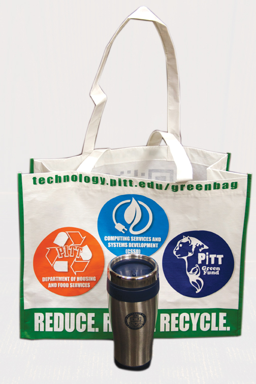 From the bag itself to the sticker inside, each item represents Pitt's comitment to living a more sustainable life on campus. 