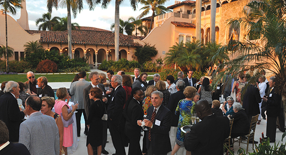 More than 250 Pitt alumni and friends gathered in Palm Beach for a Feb. 19 reception presented by the Office of Alumni Relations for the Schools of the Health Sciences and the Pitt Alumni Association, and hosted by Pitt trustee Herbert S. Shear and his wife, Barbara. Both Pitt Chancellor Mark A. Nordenberg and Arthur Levine, Pitt’s senior vice chancellor for the health sciences and the John and Gertrude Petersen Dean of Medicine, addressed the group.  
