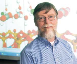 Computational chemistry professor Kenneth Jordan uses models to analyze the structure of methane hydrate, a compound that is most abundant in deep ocean water and under the permafrost near the Arctic. The methane embedded in those deposits contains more potential energy than all known oil and natural gas reserves on the planet. But methane is also a major potential contributor to global climate change. Jordan works with the U.S. Department of Energy’s National Energy Technology Laboratory to simulate the structure and dynamics of methane hydrate. Like many Pitt researchers, Jordan collaborates with experimentalists at numerous institutions, including Yale and Purdue universities.