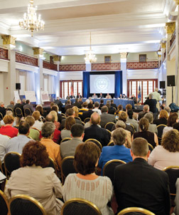 Alumni Hall’s Connolly Ballroom was packed for the Sept. 12 Senate Appropriations Committee hearing.